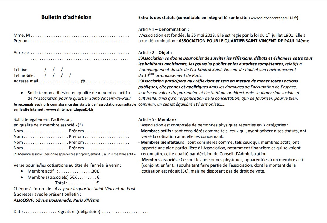 Bulletin Adhésion AssoQSVP